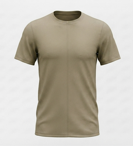 Men's Short Sleeve O-Neck Knitted T-Shirt Regular Fit Solid Color Casual Style 100% Cotton Jersey Fabric - Product Image 1