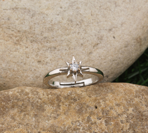 Bague en argent sterling 925 avec pierre précieuse turquoise pour femmes Classique Minimaliste Étoile Branche d'olivier Bijoux fins Cadeau d'anniversaire - Product Image 2
