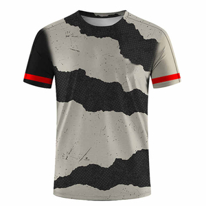 T-shirt pour homme respirant et léger, style tendance, sublimation, coton/fibre de bambou, motif anti-rides, col rond, manches courtes - Product Image 2