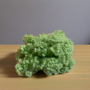 Fibras de poliéster cortadas de bajo precio 15D HCS verdes del fabricante Vikohasan y fibra sintética y fibra de poliéster reciclada GRS - Product Image 1