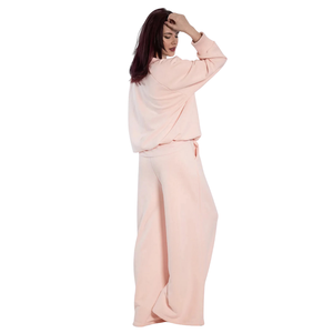 <b>Women</b> Fleece Crew Neck Sweatshirt Tracksuit Set Straight Leg Trousers Relaxed Fit Casual Winter Two Piece <b>Lounge</b> Outfit - Product Image 2