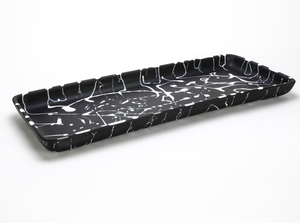 Plateau de service rectangulaire moderne en résine faite à la main, écologique, compatible lave-vaisselle, biodégradable, de qualité alimentaire, pour fêtes et événements - Product Image 3