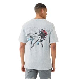 เสื้อยืดผ้าฝ้าย100% กรดซักแบบย้อนยุคขนาดใหญ่สำหรับโลโก้ด้านหน้าแบบปรับแต่งได้แห้งเร็ว - Product Image 1