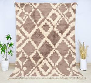 พรมบูจาดโมร็อกโกคุณภาพเยี่ยม ทอมือ ลายคิลิม ทำจากขนสัตว์/ไหม ทนต่อคราบสกปรก ใช้ได้สองด้าน เหมาะสำหรับคริสต์มาสและตรุษจีน - Product Image 1