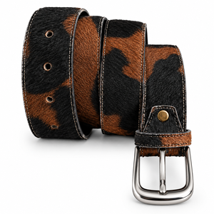 New Arrival Casual <b>Hair</b> Leather Belts Eco-Friendly Lightweight High Quality Durable Vintage Copper Buckle Solid Pattern Custom - Product Image 1