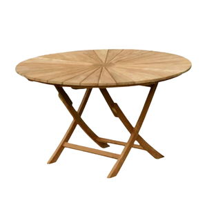 Mesa de Comedor de Madera Estilo Europeo, Redonda, Plegable, para Jardín, Hogar y Exteriores - Product Image 1
