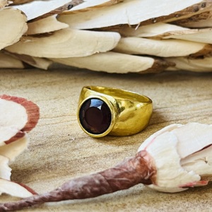 Fashionable Latest Garnet Brass <b>Ring</b> 18k Gold Plated Vintage Chunky <b>Ring</b> Wholesale <b>Ring</b> For Women Solitaire <b>Statement</b> <b>Ring</b> - Product Image 5