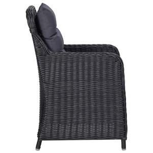 Set di 2 Sedie da Patio in Rattan Moderno, Arredamento da Esterno Nero, Design Contemporaneo Elegante per Uso Residenziale - Product Image 5