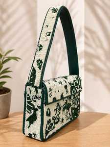 Bolso de Mano con Cuentas de Cangrejo Rojo, Hecho a Mano, con Correa para el Hombro, Estilo Bohemio, Ecológico, Ligero, Diseño Costero con Letras, Poliéster MSR - Product Image 3