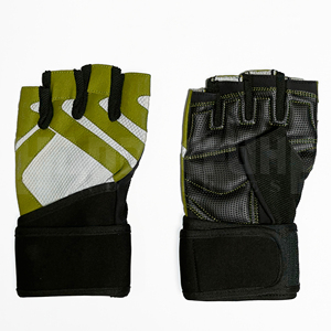 Gants de sport demi-doigts en PU épais avec boucle pour hommes et femmes, paumes rembourrées, soutien du poignet, respirants, pour l'entraînement et la musculation - Product Image 3