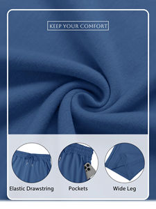 Women's Casual High Waist Joggers Loose Fit Straight Leg Cotton <b>Trousers</b> With Elastic Waist <b>Drawstring</b> Solid Pattern Pants - Product Image 5