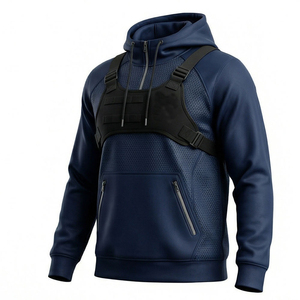 Sudadera Táctica Modular de Lujo para Invierno, Estilo Urbano, 100% Algodón, Felpa, Color Liso, Personalizable, Esencial - Product Image 2