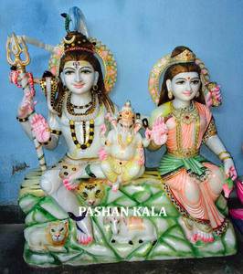 Marble Shiv Parvati Statues - Product Image 3