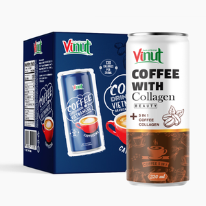 กาแฟคอลลาเจน320มล. พร้อมดื่ม vinut 24กระป๋องบางเฉียบปราศจากนมปราศจากกลูเตนฉลากส่วนตัวผลิตตัวอย่างฟรี - Product Image 1