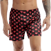 Herren-Boxershorts mit niedlichem Herz-Print, klassisch, weich, leicht, locker, Sport-Shorts, Trainingshose für Männer