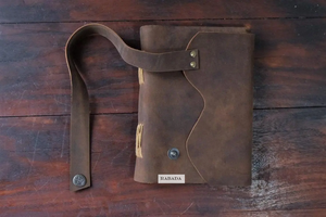 Wood-free Cotton Rug Paper Distress Leather Carved Journal <b>Book</b> Vintage Design Leather Hardcover Notebooks Journal for Gift - Product Image 3