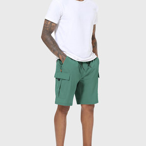 Light Green Color Cargo Shorts For Men's Large Velcro Side Pocket Anti Shrink Premium Quality Fabric Lightweight Men's Shorts - Product Image 2