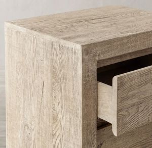 Nordic Solid Wood Bedside Table Oak Wood Modern Nightstand 2 Drawer Storage <b>Cabinet</b> Bedroom Furniture - Product Image 4