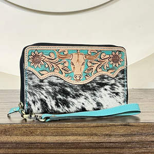 Cartera de Cuero Genuino de Vaca Hecha a Mano con Diseño Grabado, Elegante y Moderna, con Múltiples Ranuras para Tarjetas y Dinero en Efectivo para Mujer - Product Image 4