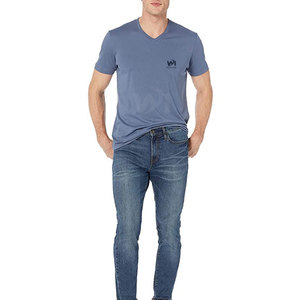 T-shirt col V 100% coton uni pour homme, confortable, grande taille, coupe ample, vêtements décontractés pour homme, prix bas. - Product Image 6