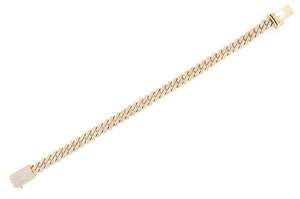 Men's 18K Gold Plated Diamond Chain <b>Bracelet</b> Round Brilliant Cut Channel Setting Hiphop Geometric Everyday Wear - Product Image 2