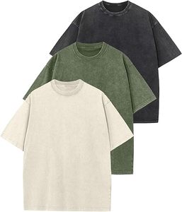 Camisetas Casuales de Jersey 100% Algodón para Hombre, Transpirables, de Punto, Manga Corta, Corte Holgado, Conjunto de Camisetas - Product Image 1
