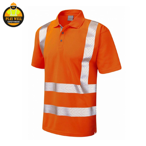 Chemises polo haute visibilité personnalisées à manches longues, chemises polo de sécurité réfléchissantes haute visibilité - Product Image 6