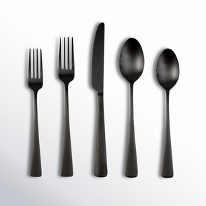 Ensemble de couverts en acier inoxydable plaqué noir durable, finition miroir de luxe, couteau, fourchette, cuillère, vaisselle, au prix le plus bas - Product Image 6