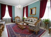 Ensemble de meubles de salon de luxe, style royal antique, en bois massif sculpté à la main, avec finition feuille d'or, artisanat classique européen, pour hôtel et salle à manger