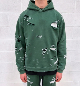 <b>Drop</b> Shoulder Distress Hoodie Women's Winter Printed Wash Distress Hood Ladies Loose Fit Distress Hoodie Tops Women - Product Image 6