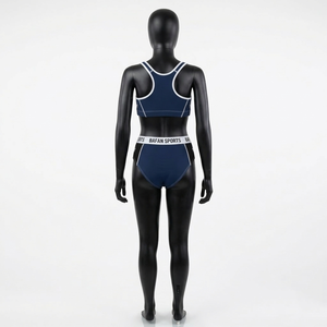 Women Athletic <b>Bikini</b> <b>Set</b> 200 GSM Polyester Spandex Performance Fabric Navy Blue Panel Swimwear Custom Logo Women <b>Bikini</b> <b>Set</b> - Product Image 4
