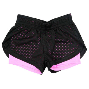Shorts Deportivos de Cintura Alta para Mujer, Transpirables, de Malla, con Forro Naranja, Tejidos con Spandex y Poliéster - Product Image 6