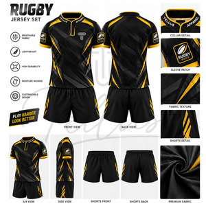 Uniforme de Rugby de Nuevo Diseño y Alta Calidad, Uniforme de Rugby de Secado Rápido al por Mayor, Uniforme de Rugby Transpirable - Product Image 6