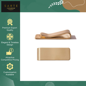 Leading Exporter Selling Top Notch Quality Handmade Embossed Premium Slim Customizable Luxury Brass Promotional Money <b>Clip</b> - Product Image 3