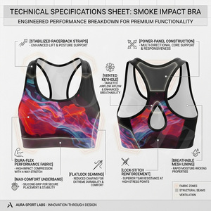 Soutien-gorge de sport respirant et confortable, style tendance, sans coutures, rembourré, dos nageur, pour le fitness et l'entraînement - Product Image 3