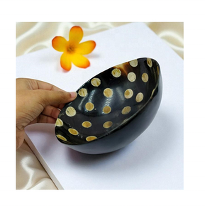 Best Selling Carved Buffalo Horn Vintage Salad Fruit Serving Bowl Indian Horn <b>Dinnerware</b> for Business Gifts - Product Image 3