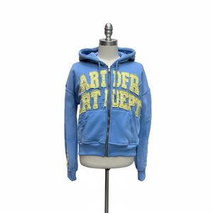 Sudadera con capucha y cremallera de diseño personalizado para hombre, fabricada por un fabricante profesional, con logo aplicado con efecto desgastado, 100% algodón, forro polar. - Product Image 3