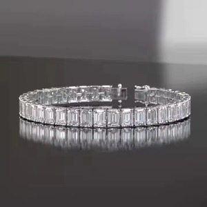 Lab Grown Diamond Tennis <b>Bracelet</b> for Women, Emerald Cut Diamond Tennis <b>Bracelet</b>,14K Solid Gold Diamond Women's <b>Bracelet</b> - Product Image 3