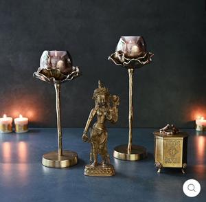 Candelabro de Latón con Forma de Flor, Resistente al Calor, Decoración para el Hogar - Product Image 3