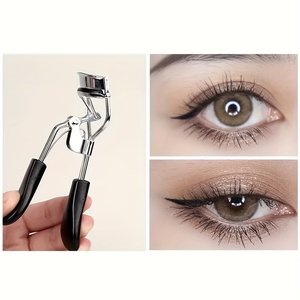 Recourbe-cils professionnel avec poignées en caoutchouc noir et structure ergonomique, outil de maquillage pour un recourbement des cils fluide - Product Image 5