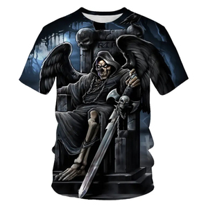 Men's Gothic Angel Wings Short Sleeve O-Neck Regular Fit <b>100</b>% <b>Polyester</b> Knitted T-<b>Shirt</b> Digital Print Anti-Pilling Quick Dry - Product Image 5