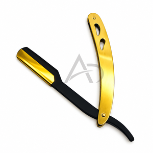Rasoir de barbier à lame interchangeable Black Gold, lame en acier inoxydable, lame métallique tranchante, rasoir de toilettage pour hommes - Product Image 2
