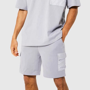 เสื้อยืดวิ่งและกางเกงขาสั้นชุดเซ็ตสำหรับผู้ชาย ผ้าถักวินเทจ เป็นมิตรกับสิ่งแวดล้อม ระบายอากาศได้ดี เหมาะสำหรับฤดูร้อน แขนสั้น สามารถปรับแต่งได้ - Product Image 5