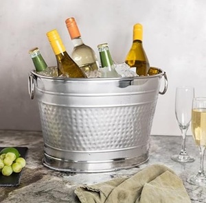 Insulated Stainless Steel Beverage Tub with Handles Double Wall Wine <b>Drink</b> Cooler <b>Bucket</b> for Parties Large Capacity <b>Drink</b> Cooler - Product Image 2