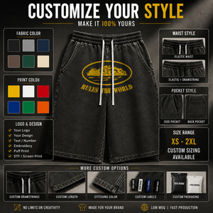 Custom <b>Long</b> Sweat <b>Shorts</b> <b>Men</b> 400GSM Cotton Fleece Baggy <b>Long</b> Length Sweat <b>Shorts</b> French Terry Wide Leg Longline Bermuda <b>Shorts</b> - Product Image 5
