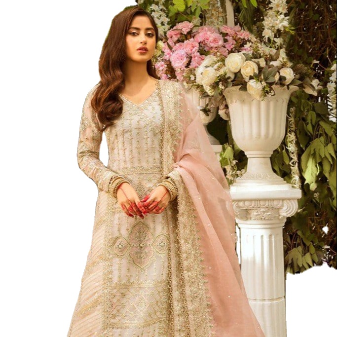 Peach Color Wedding Pakistani Dress Best for Eid and Parties| Alibaba.com