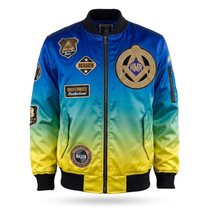 Chaqueta Bomber Masónica Herencia Masónica para Hombre - Chaqueta de Piloto con Parche Masónico Bordado - Product Image 1