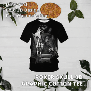 Men's Black Short Sleeve O-Neck <b>T</b>-<b>Shirt</b> Gothic <b>Skull</b> Reaper Graphic Digital Print Tee - Product Image 2
