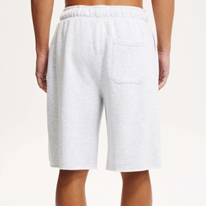 Pantalones cortos deportivos para hombre, los más vendidos, con dobladillo sin rematar, hechos a medida, 100% algodón, color gris heather, cómodos. - Product Image 4