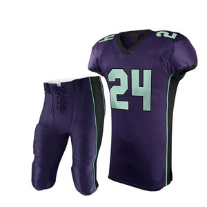 Uniforme de football américain personnalisé sublimé pour hommes, taille plus, col en V, manches courtes, évacuation de l'humidité, 100% polyester, coupe ajustée, sport - Product Image 1